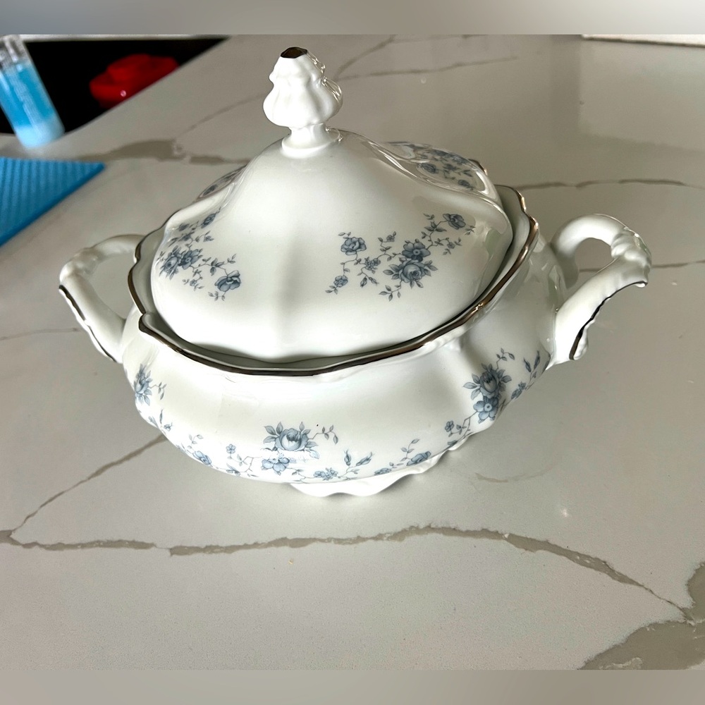 Vintage Johann Haviland Blue Garland Soup Tureen China Germany